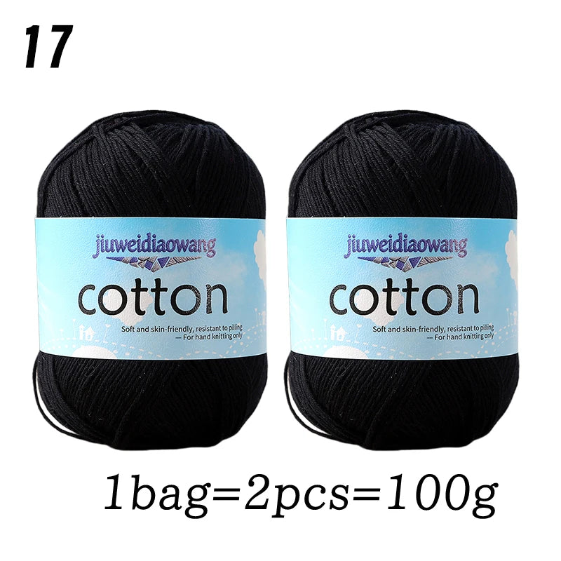 Premium 100% Cotton Yarn – Medium-Fine Weight for All-Season Knitting