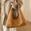 Retro Suede Shoulder Bag with Large Capacity