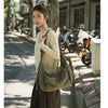 Cotton Canvas Crossbody Bag with Large Capacity