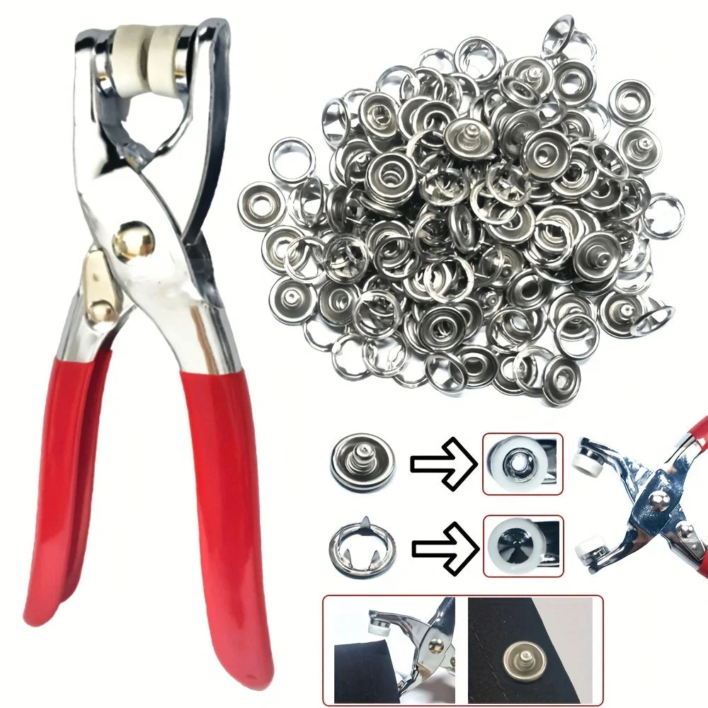 Snap Fastener Tool Kit for Buttons and Fabric