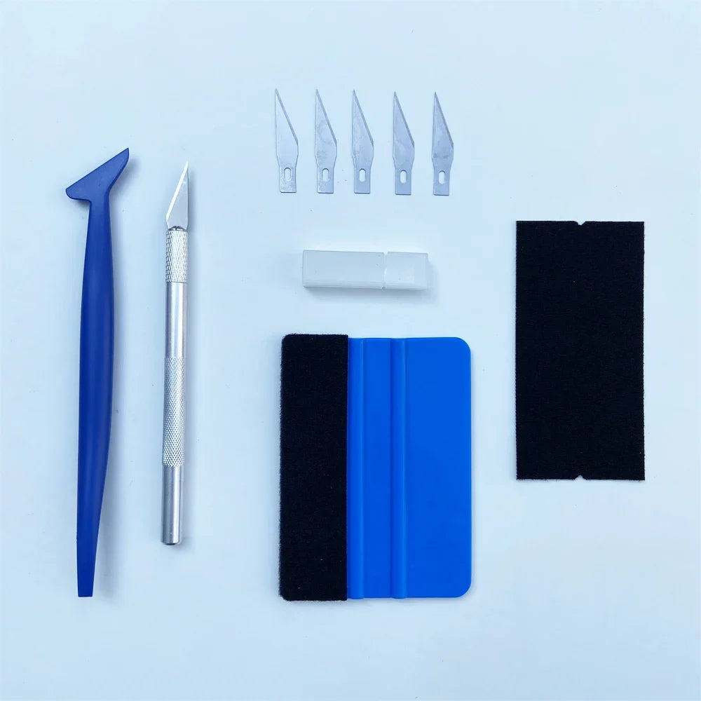Professional Car Vinyl Wrap Toolkit with Squeegee & Craft Knife