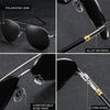 Classic Metal Pilot Sunglasses with Polarized Lenses