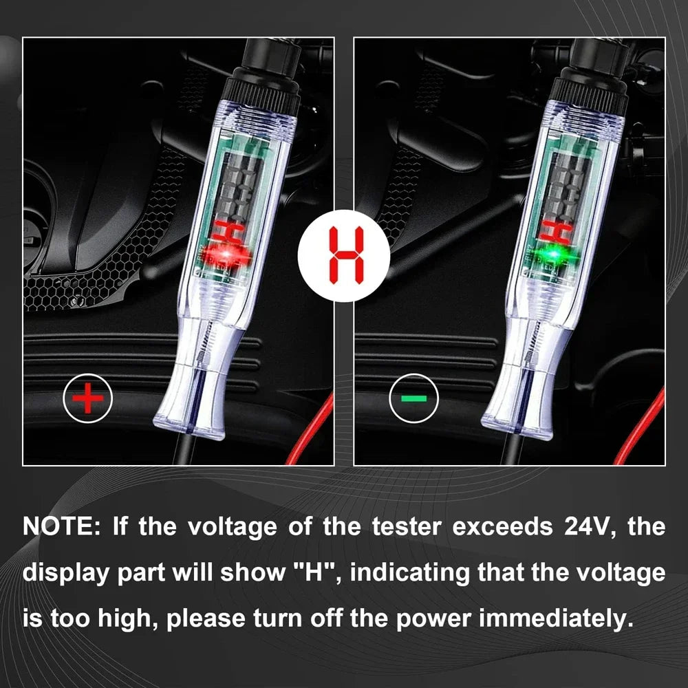 Automotive Digital Circuit Tester 6V-72V with LED Polarity Detection