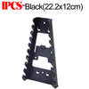 Black heavy-duty ABS wrench organizer tray with multi-slot storage rack