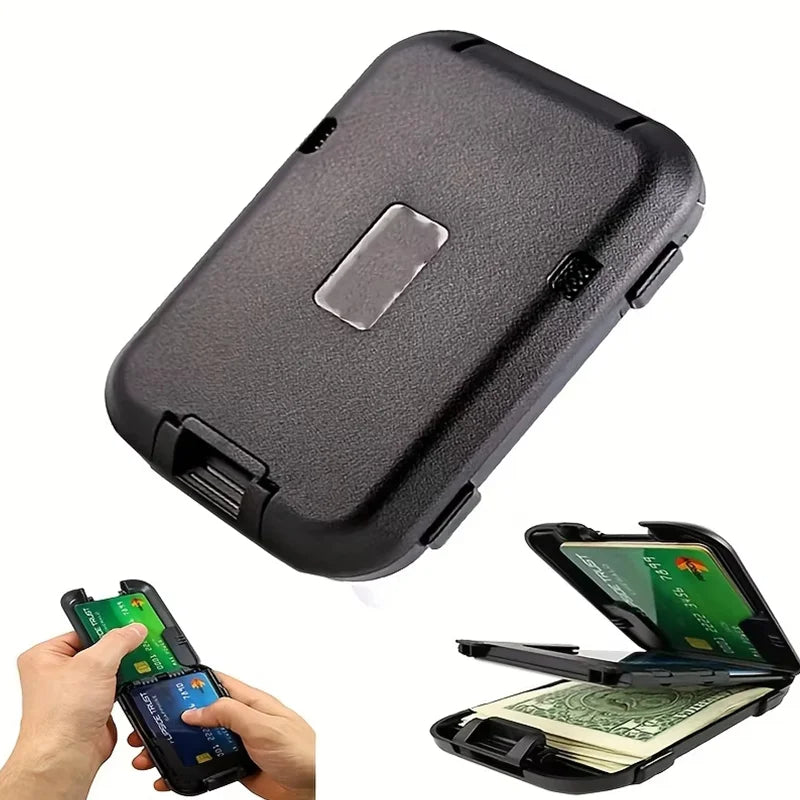 Slim RFID-Blocking Metal Wallet with Removable Money Clip
