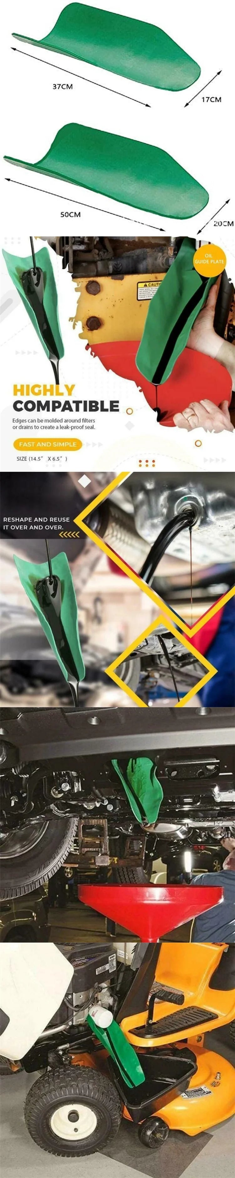 Flexible Foldable Oil Drain Guide for Mess-Free Fluid Changes