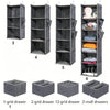 Foldable Hanging Closet Organizer with Multi-Tier Storage and Side Pockets