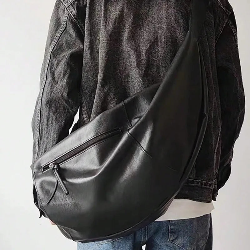 Dumpling-Style PU Crossbody Bag