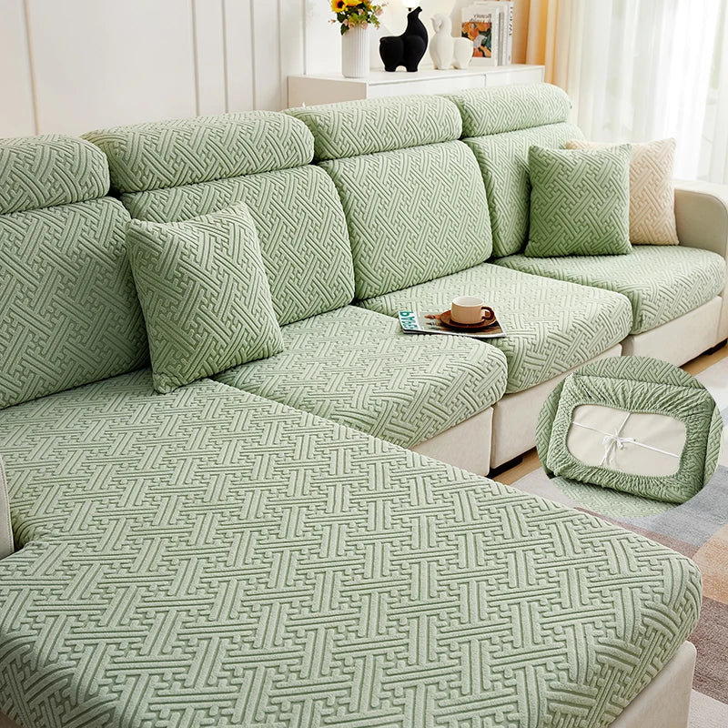 Jacquard Plush Sofa Cover