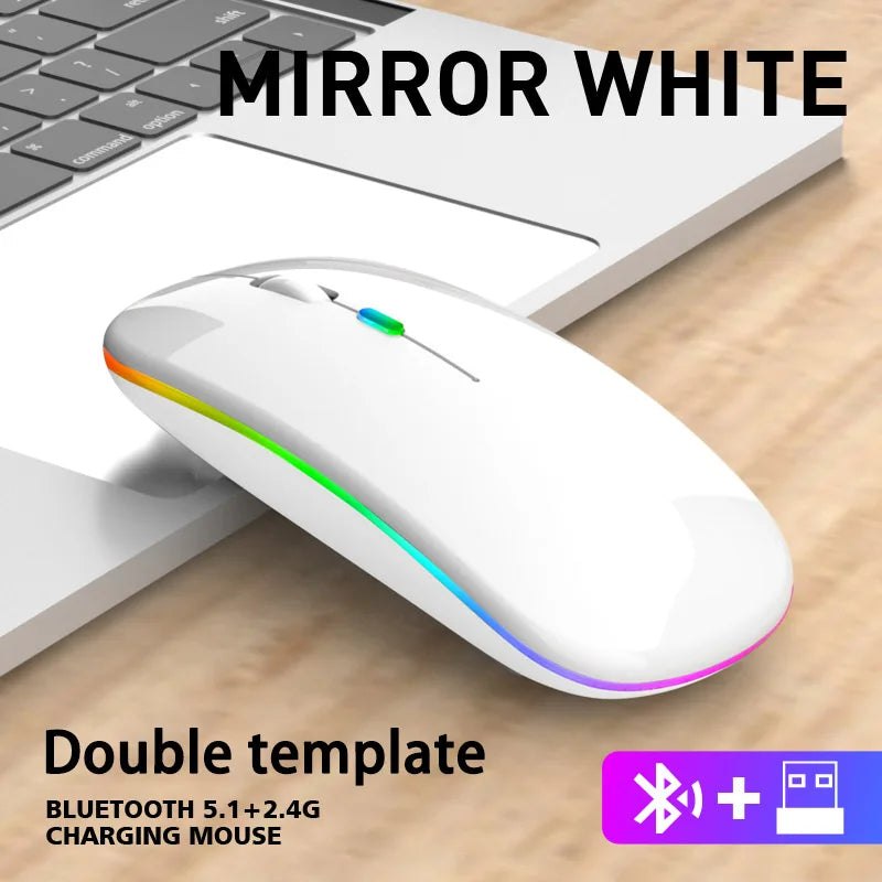 Souris sans fil ergonomique avec éclairage RGB