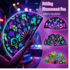 Holographic Folding Hand Fan with UV Glow Effect