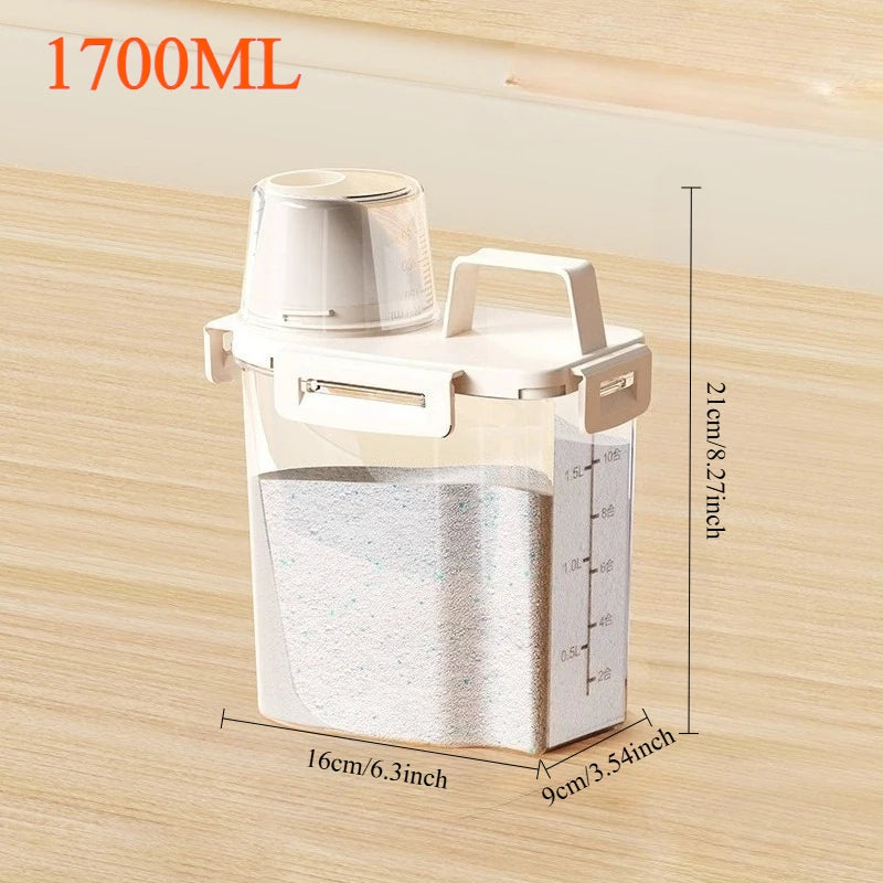 Large Capacity Laundry Detergent Dispenser with Measuring Cup