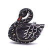 Swan Shaped Crystal Evening Clutch with Rhinestone Accents