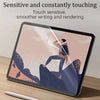 A paperfeel screen protector for an iPad showing a painting of a figure in blue and purple against a pink background.
