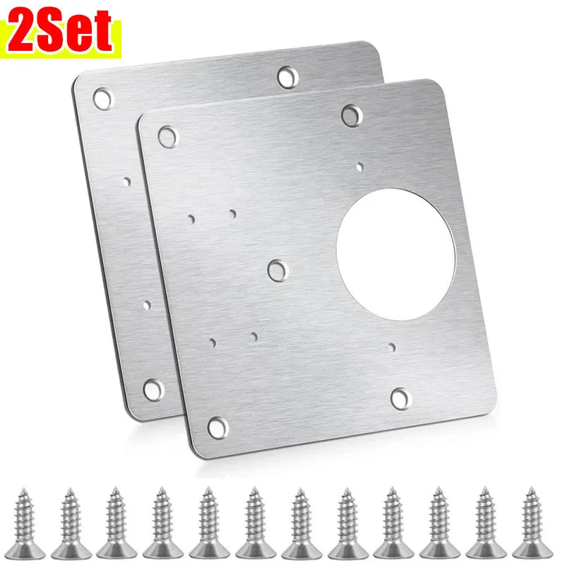 Stainless Steel Hinge Repair Plate Set for Cabinet Doors