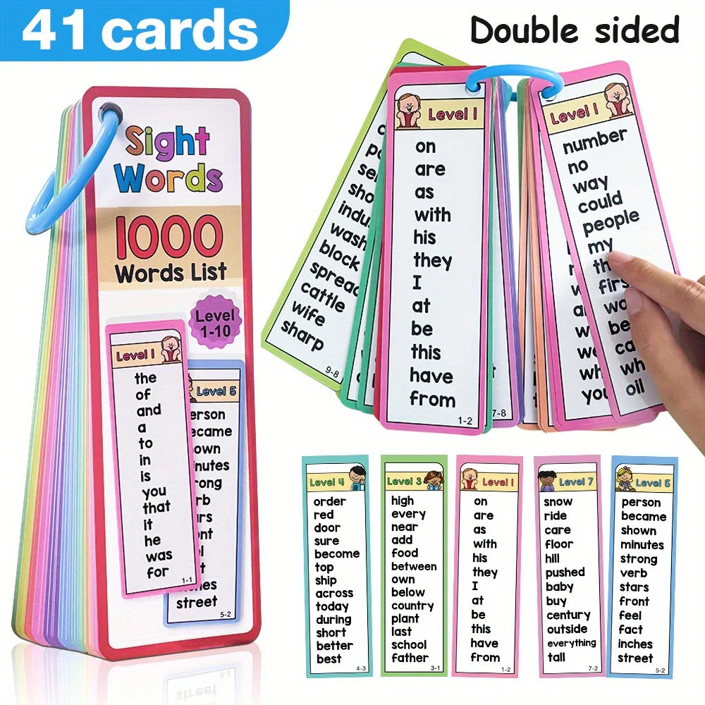 Sight Words Flash Cards for Kids – 1000 Double-Sided Learning Cards