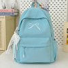 Embroidered Bow Nylon Backpack for Girls – Lightweight & Spacious