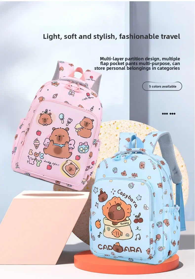 Capybara Cartoon Backpack Set for Kids