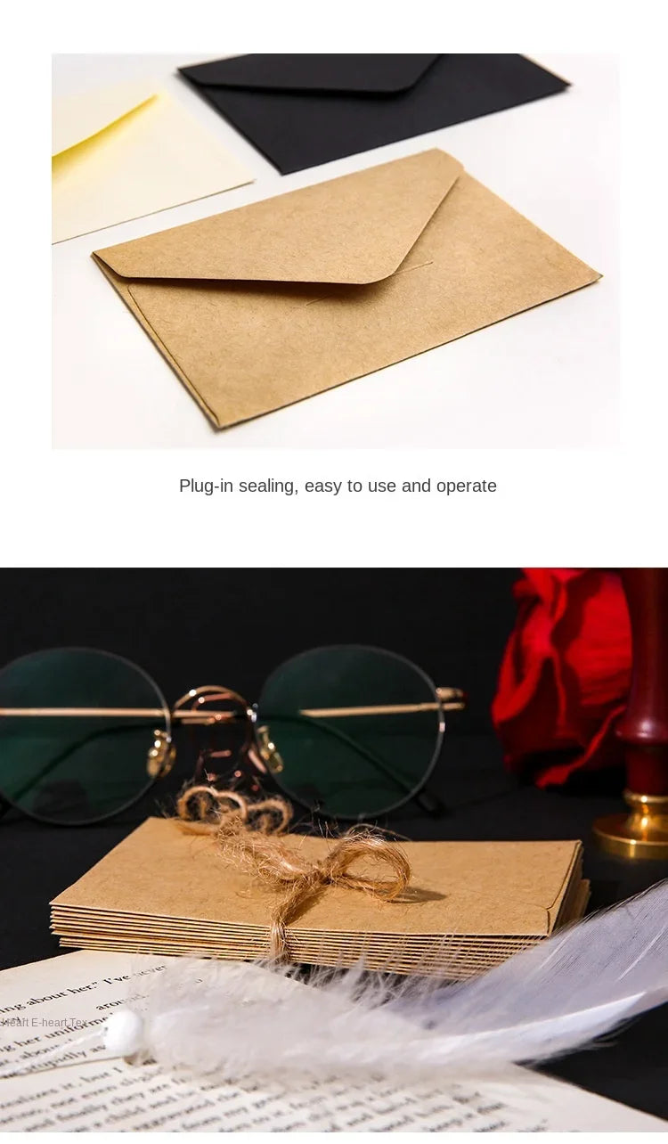 Classic Kraft Paper Envelopes with Window for Weddings & Gifts