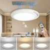 A rechargeable motion sensor ceiling light fixture and its corresponding remote control device.
