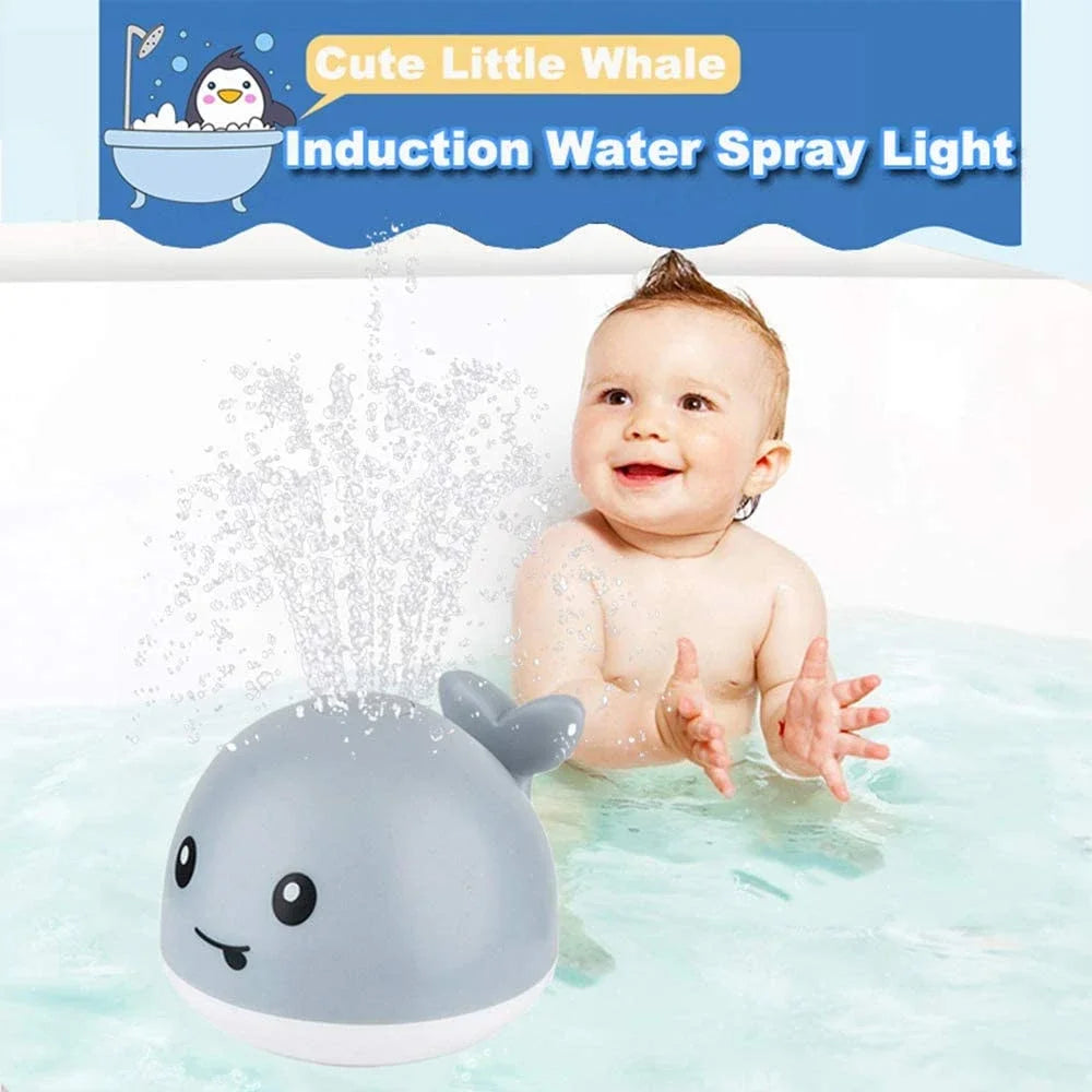 Whale Water Sprinkler Bath Toy with Glowing LED Lights