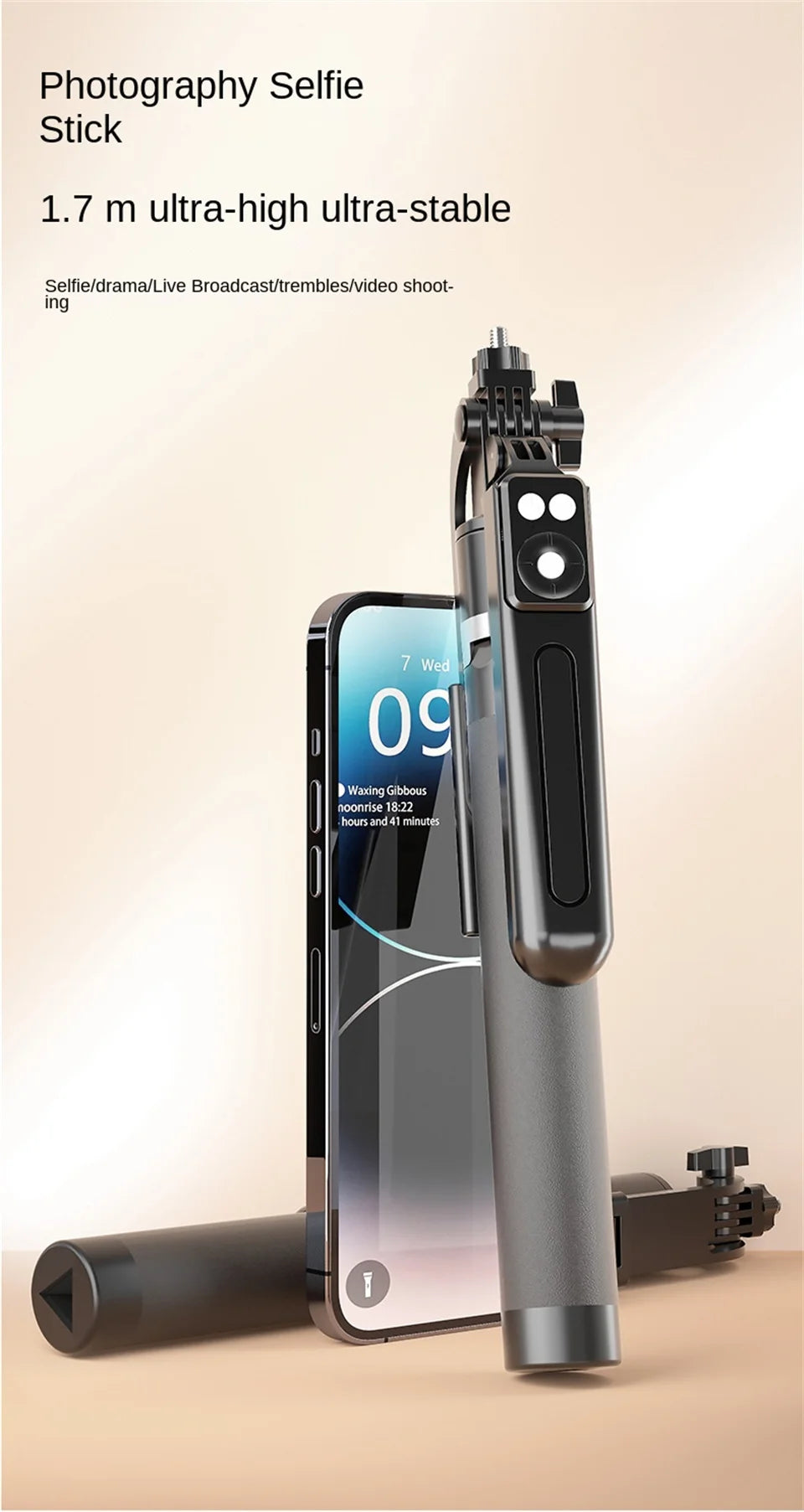 360° Rotating Bluetooth Selfie Stick & Tripod with Wireless Remote