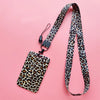 Leopard Print ID Card Holder with Detachable Lanyard