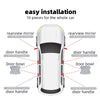 Set of 10 pieces of door handle scratch protection stickers for easy installation on a car.
