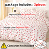 Red Heart Print Duvet Cover Set with Pillowcases