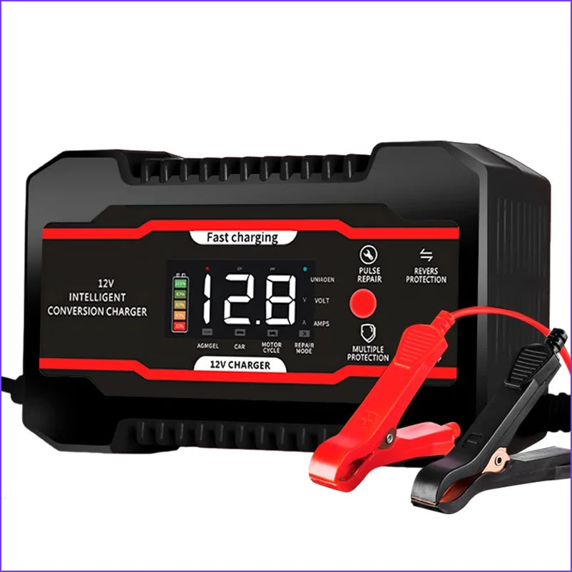 Smart 12V 6A Battery Charger with 7-Stage Pulse Repair