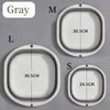 Three sizes of collapsible silicone washbasins in gray, labeled M, L, and S.
