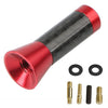 Red and black carbon fiber short radio antenna with mounting hardware