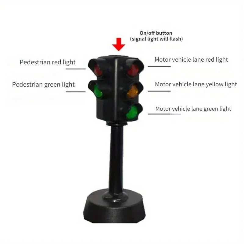 Kids Traffic Light Toy with Mini Road Signs