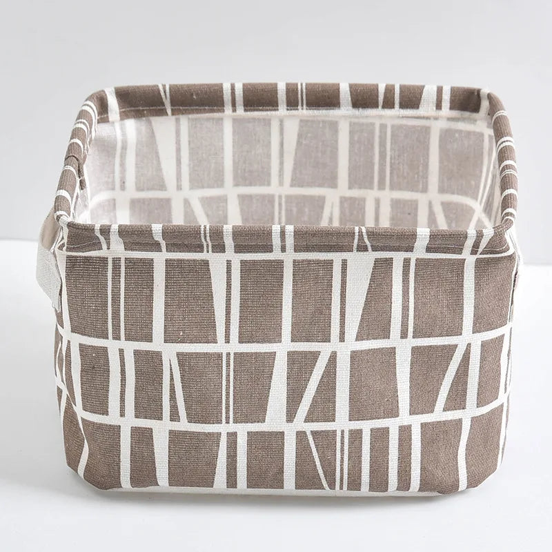 Foldable Canvas Storage Basket with Handles