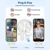 Diagram showing how to plug and press a wireless lavalier microphone for recording