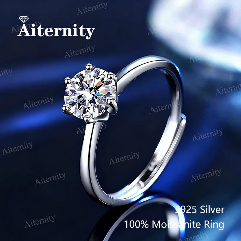 D-Color Moissanite Solitaire Ring in 925 Sterling Silver
