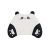 White panda-themed car seat cover set with headrest pillows