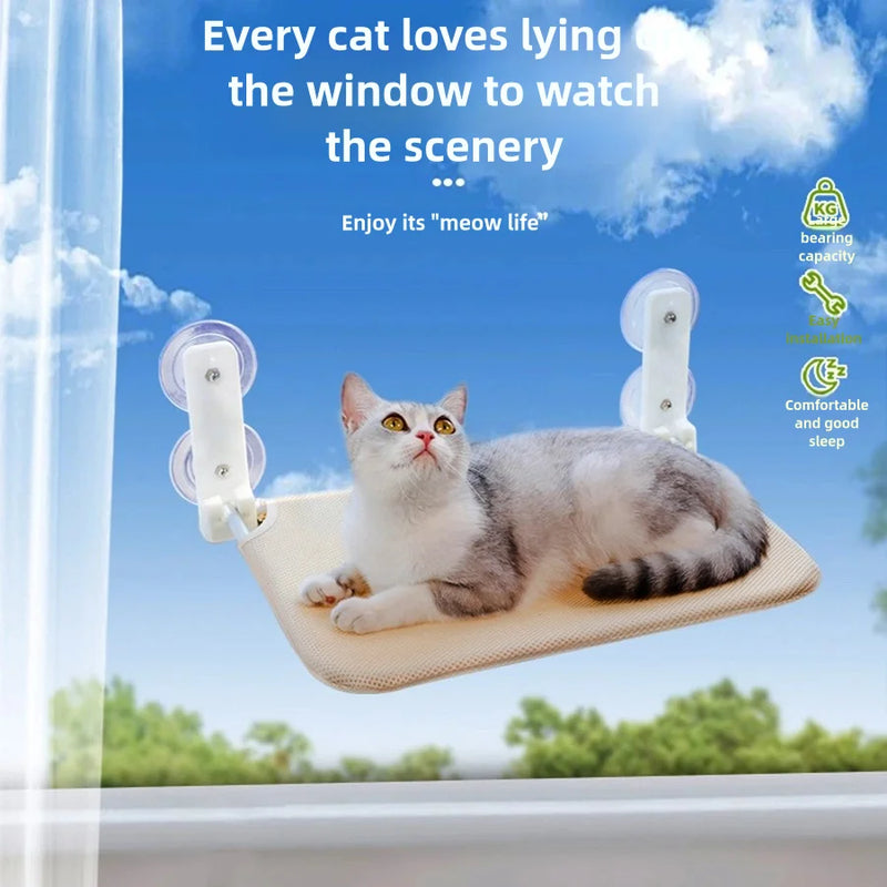Plush Mesh Cat Window Hammock with Suction Cups