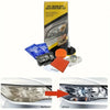 DIY headlight restoration kit showing before and after results on a car headlight lens