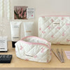 Bow Print Makeup Bag with Large Capacity