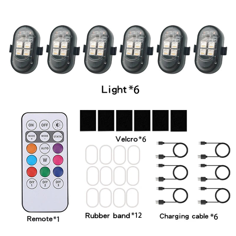 Wireless RGB LED Strobe Warning Light