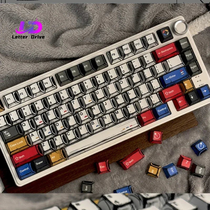 Comic Manga Keycaps Set – Cherry Profile PBT for Mechanical Keyboards