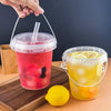 Disposable Plastic Cups with Lids and Straws for Iced Coffee, Smoothies, and Party Drinks