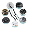 A collection of multifunctional crevice cleaning brushes and accessories including a faucet brush, car brush, kitchen tool, s