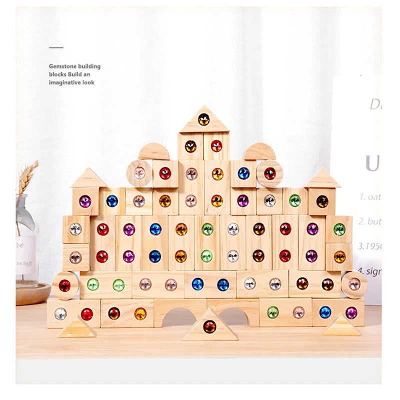Rainbow Wooden & Acrylic Stacking Blocks Set