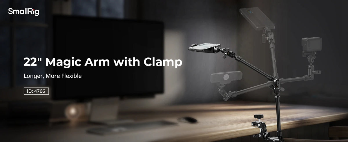 Adjustable Magic Arm with Crab Clamp and Phone Holder