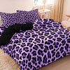 Dark Leopard Print Duvet Cover Set with Two Pillowcases