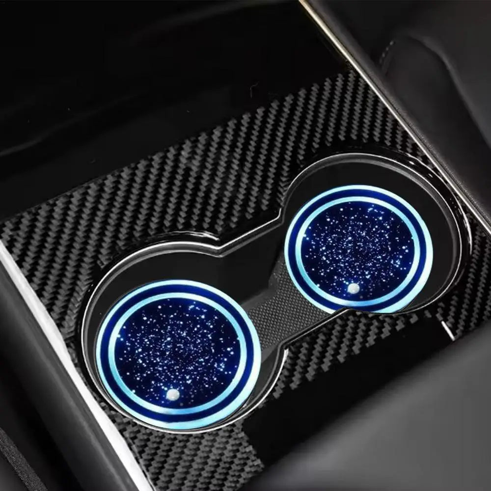 LED Light-Up Car Cup Coasters with Motion-Activated Glow