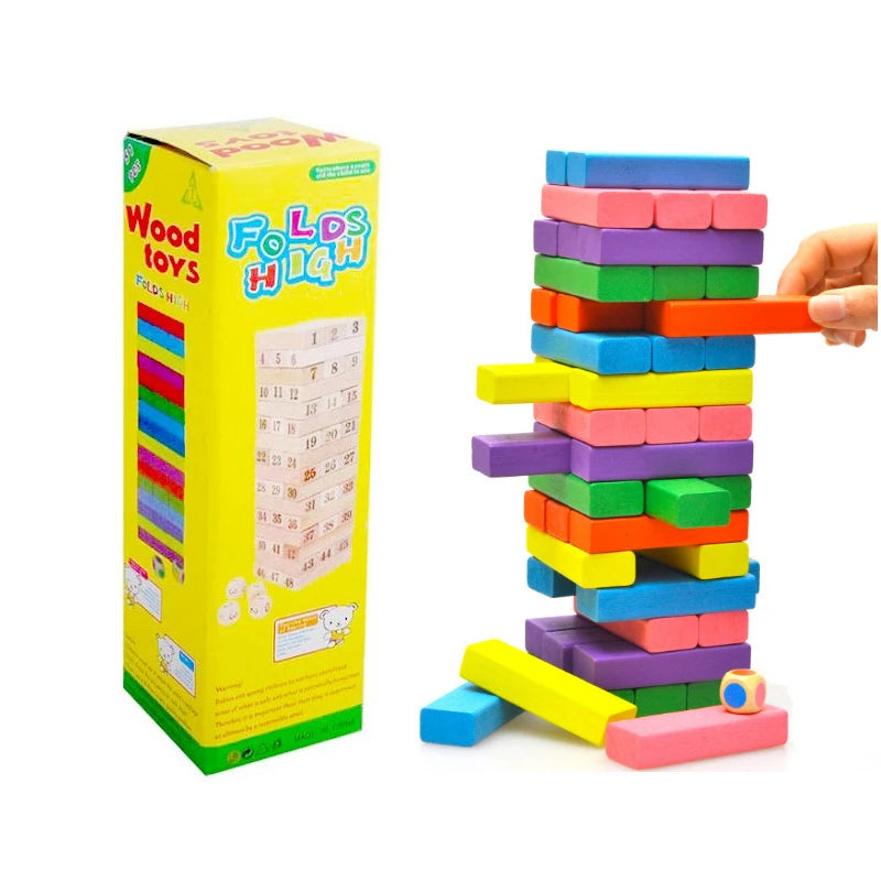 Colorful Wooden Balance Stacking Game for Family Fun