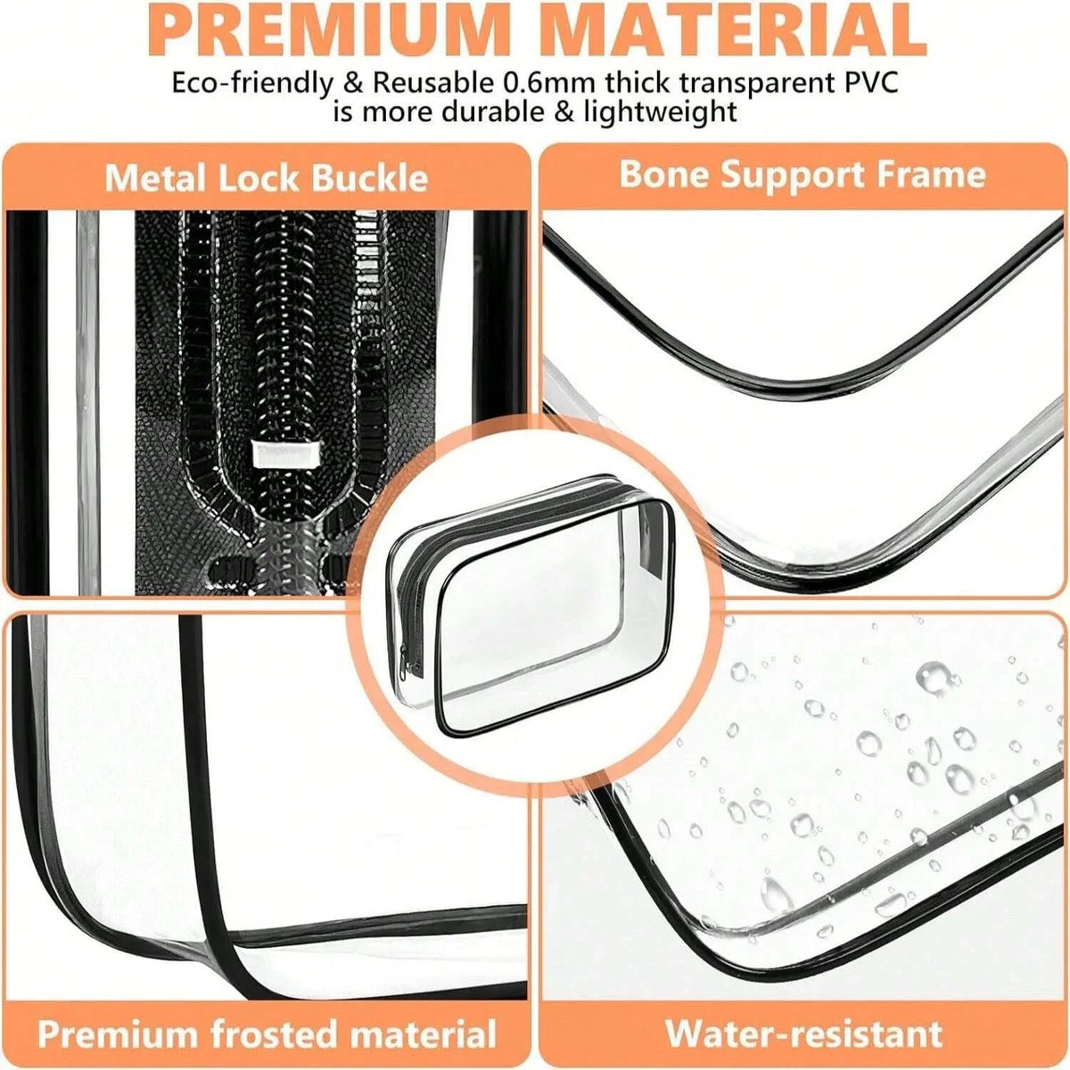 Clear Travel Toiletry Bag with Zipper